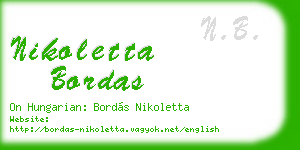nikoletta bordas business card